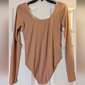 Aerie Nude Long Sleeve Bodysuit
